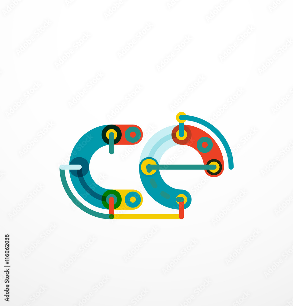 Linear initial letters, logo branding concept Linear initial letters, logo branding concept