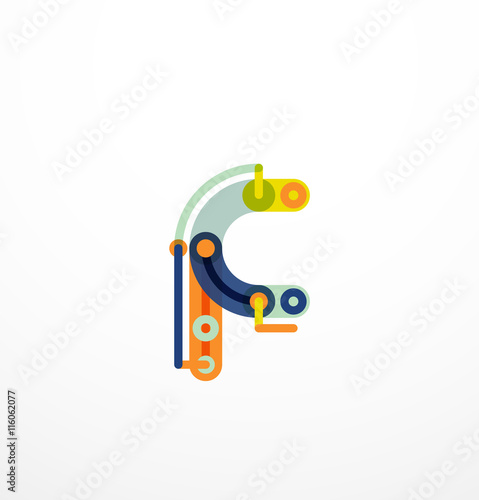 Linear initial letters, logo branding concept