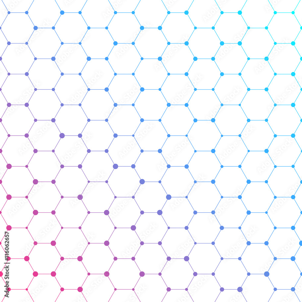 Naklejka premium Connection structure. Molecule of DNA and neurons. Abstract background. Medicine, science technology. Vector illustration for your design.