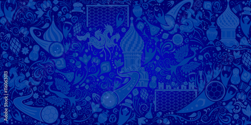 Russian background, pattern with modern and traditional elements