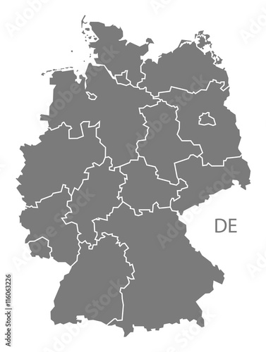 Canvas Print Germany Map grey