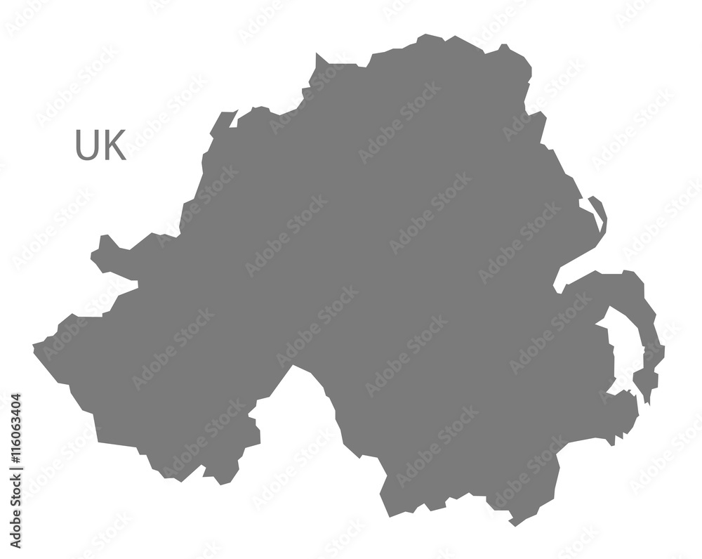 Northern Ireland Map grey Northern Ireland Map grey