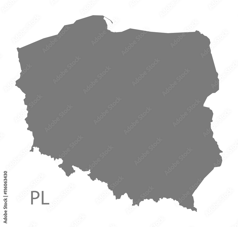 Poland Map grey