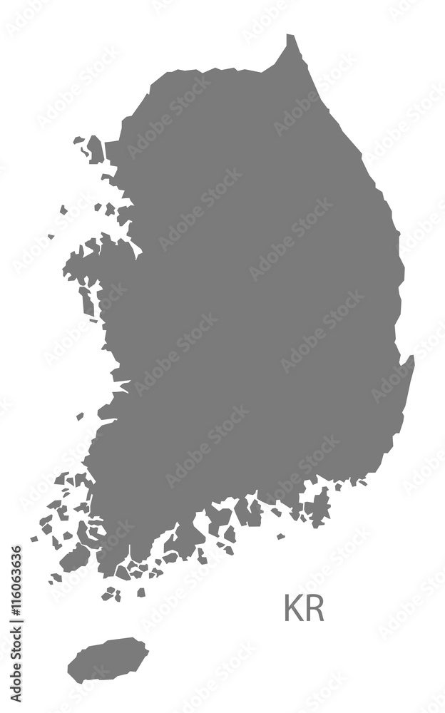 South Korea Map grey