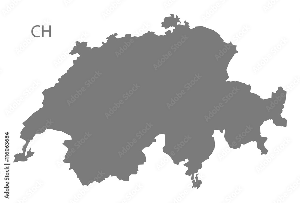 Switzerland Map grey