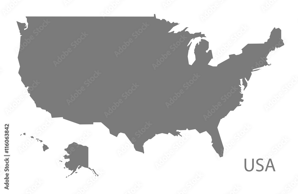 USA Map grey
