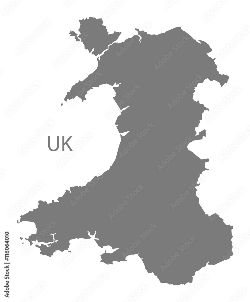 Wales Map grey
