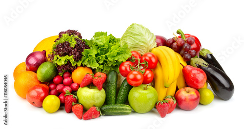 collection fresh fruits and vegetables