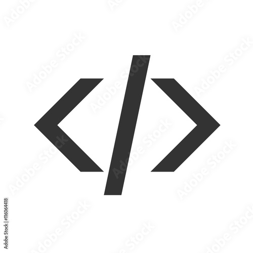 Coding icon. Sign of coding. Simple flat logo of code signs on white background. Vector illustration.