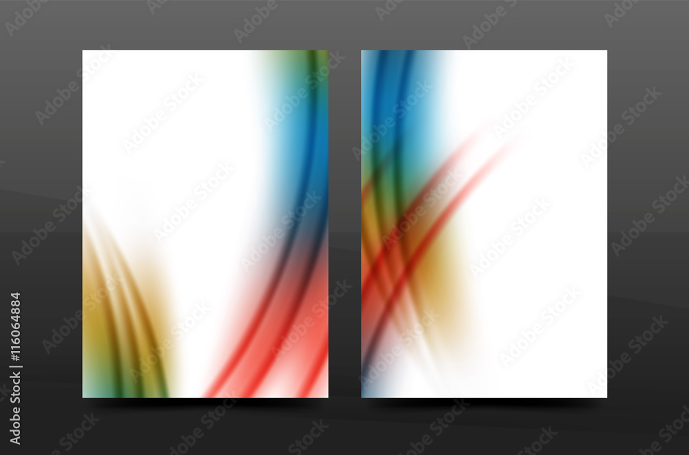 Naklejka premium Wave pattern annual report business cover design