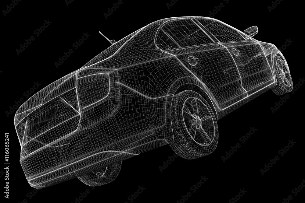 Naklejka premium Car taxi , 3D model
