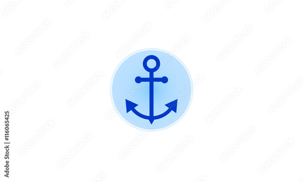 Vector plane anchor icon isolated Vector plane anchor icon isolated