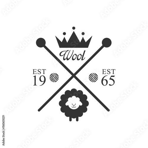 Wool Product Logo Design With Crown