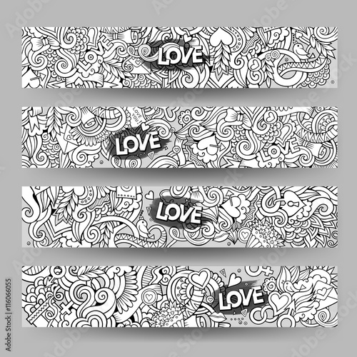 Graphics vector hand-drawn Love and Valentines Doodle.