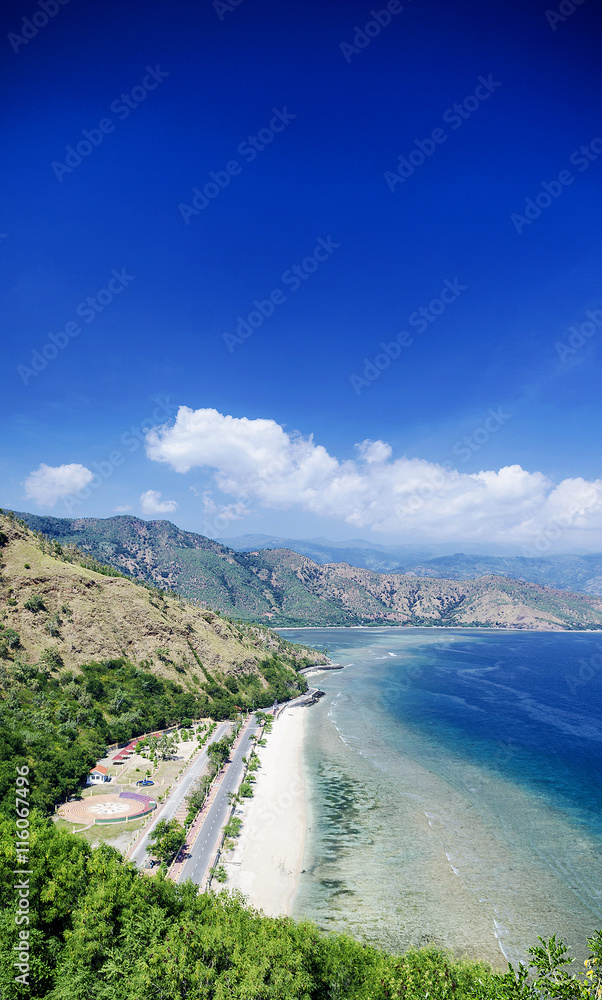 cristo rei landmark beach landscape view near dili east timor