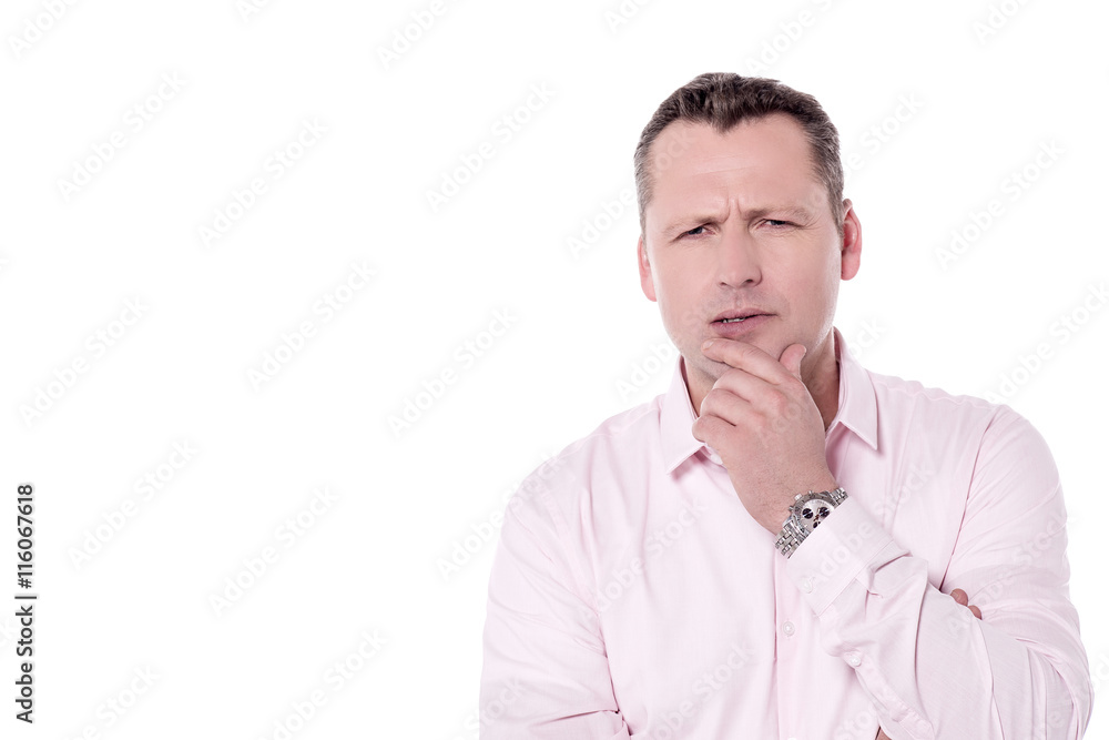 Pensive middle aged man. Pensive middle aged man.