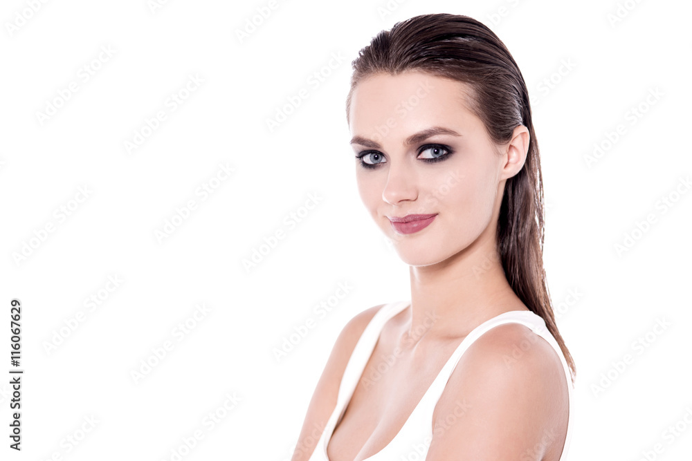 Picture of young woman with clean healthy skin Picture of young woman with clean healthy skin
