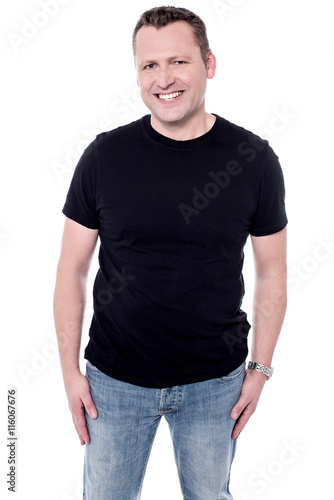Casual man portrait, isolated on white.