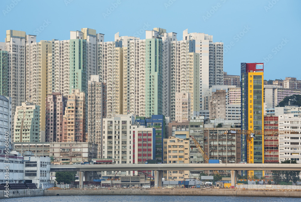 Naklejka premium buildings in Hong Kong City