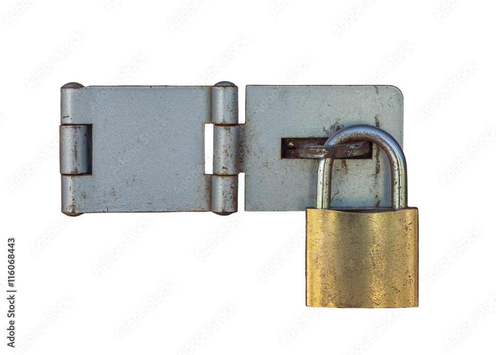 Old lock isolated on white background Old lock isolated on white background