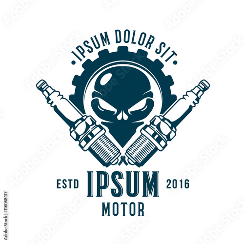 skull car spark plug emblem