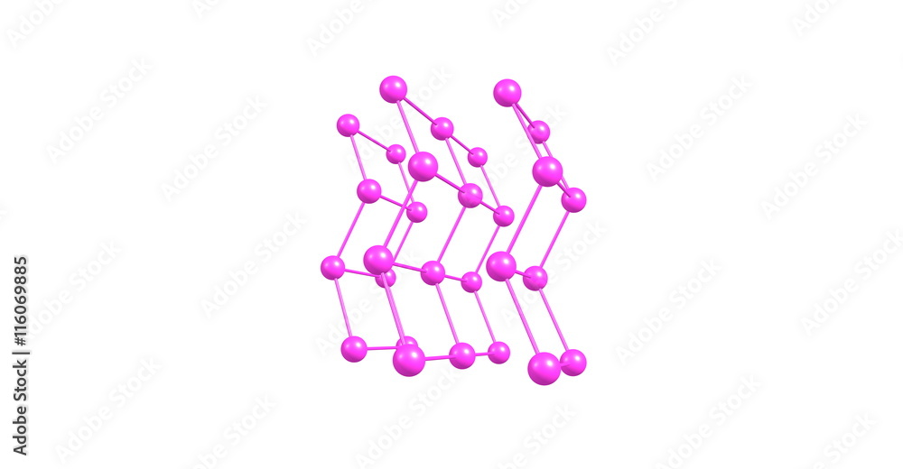 Uranium molecular structure isolated on white