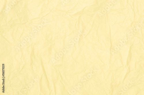 crumpled yellow paper tissue  background