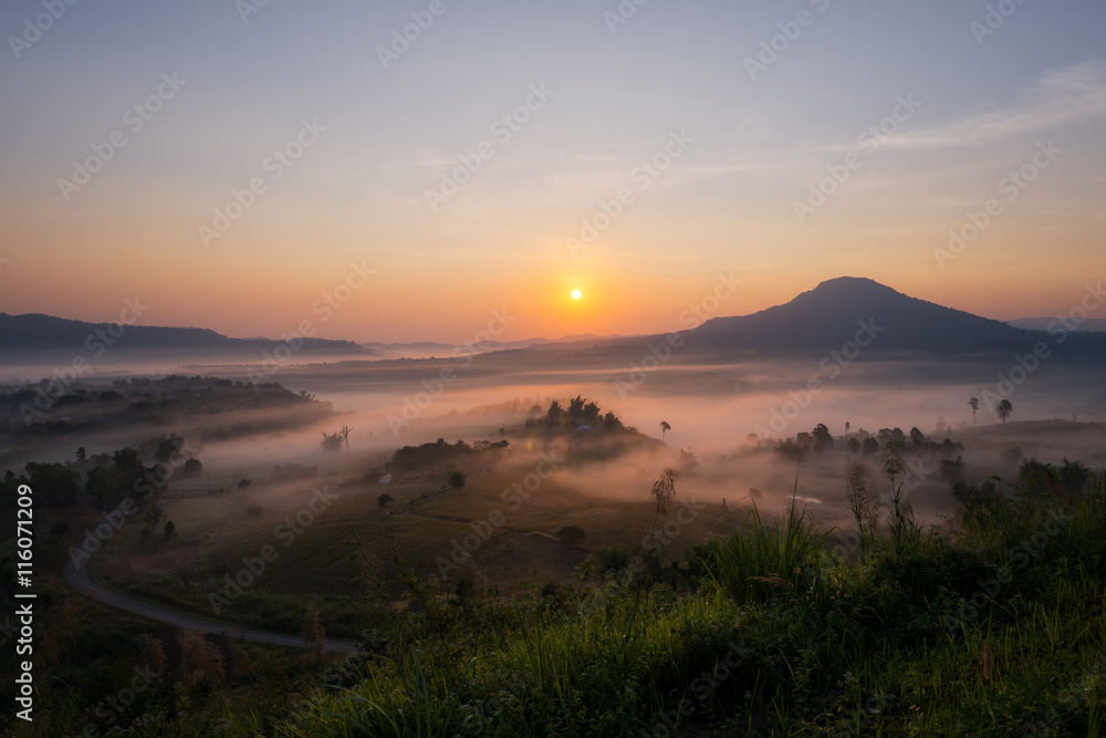 Khao Kor morning mist  Phetchabun, Thailand