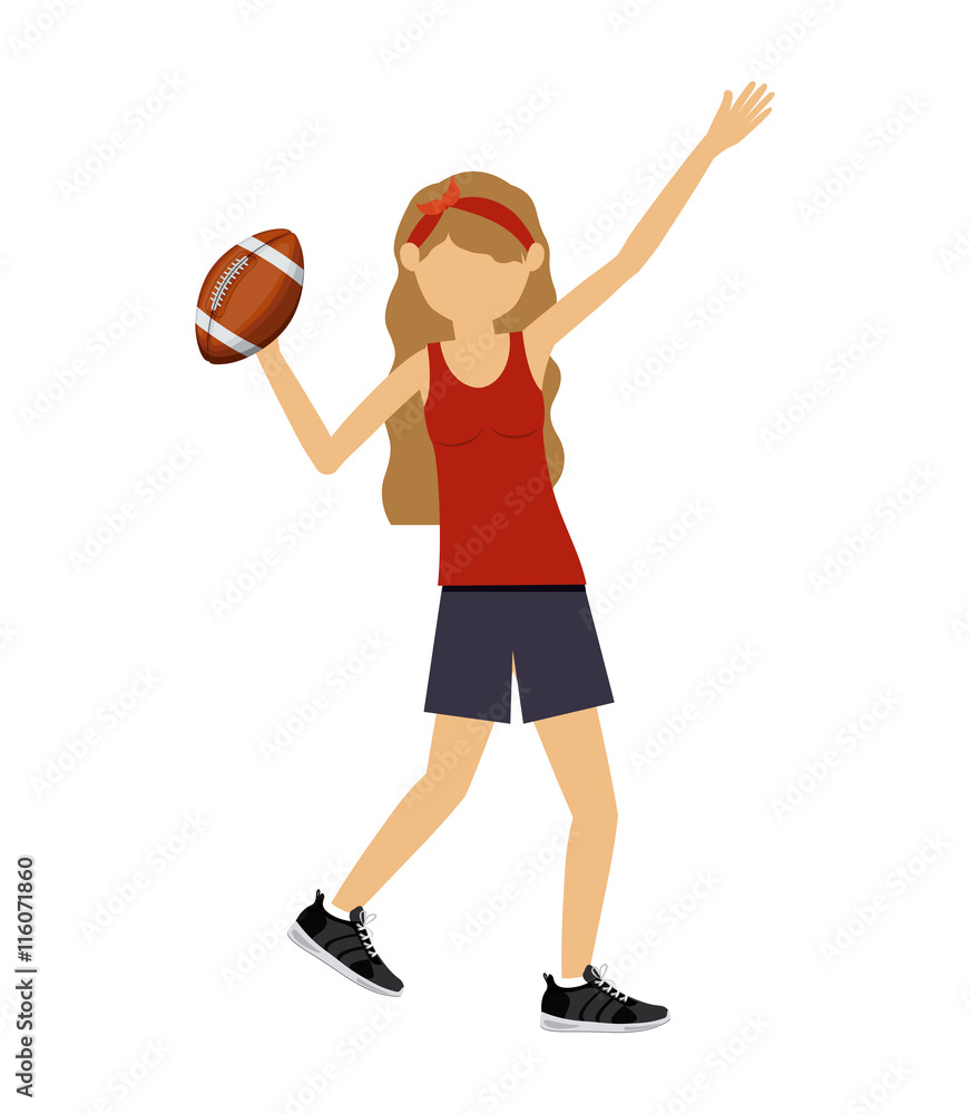 female athlete practicing isolated icon design, vector illustration  graphic 