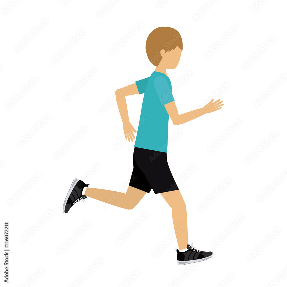 male athlete practicing running isolated icon design, vector illustration graphic male athlete practicing running isolated icon design, vector illustration graphic