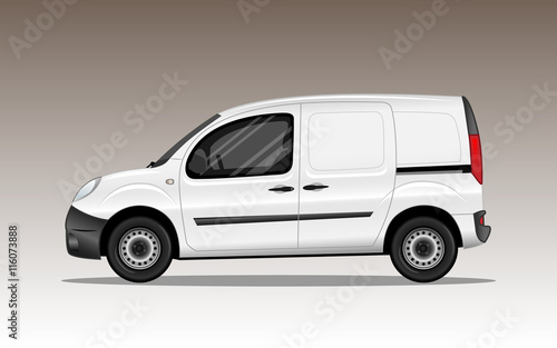 White commercial vehicle. Detailed vector illustration.