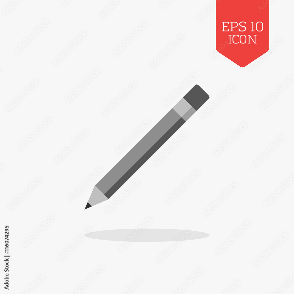 Pencil icon. Flat design gray color symbol. Modern UI web naviga Pencil icon. Flat design gray color symbol. Modern UI web naviga