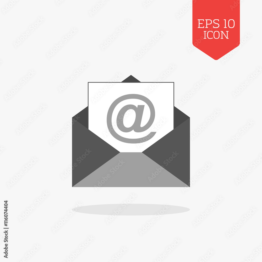 Email icon. Flat design gray color symbol. Modern UI web navigat Email icon. Flat design gray color symbol. Modern UI web navigat