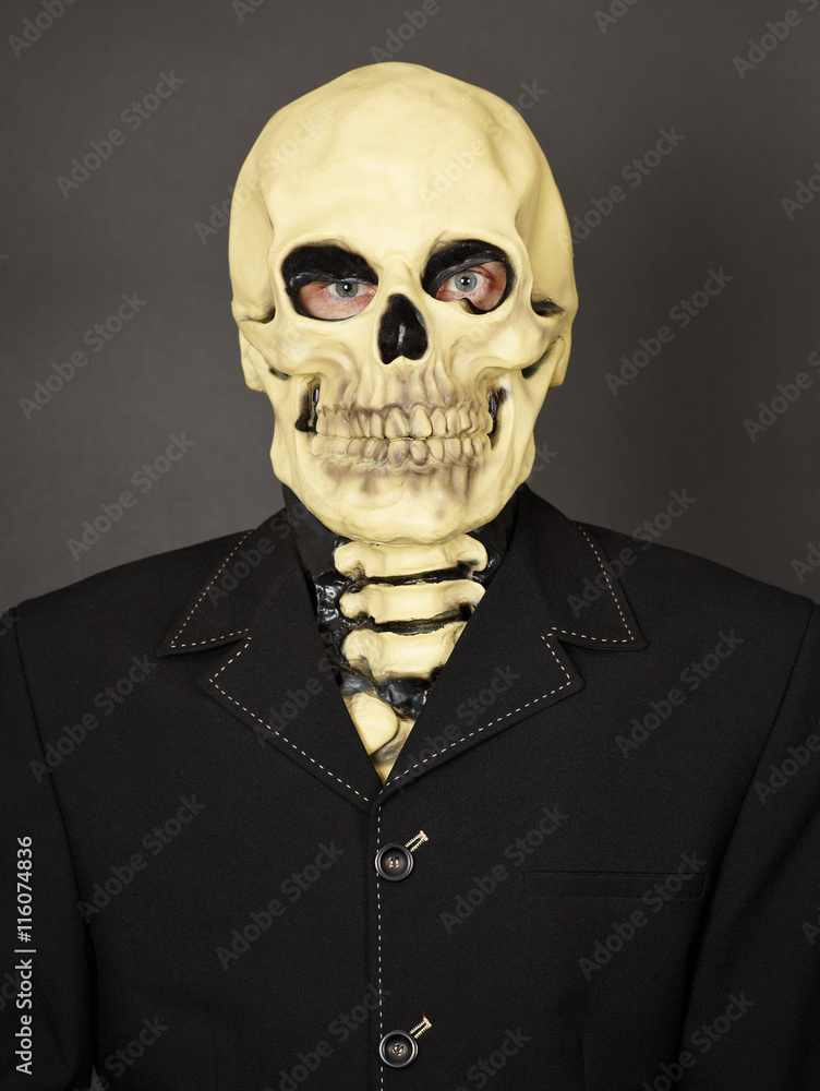 Portrait of man in mask of death Portrait of man in mask of death