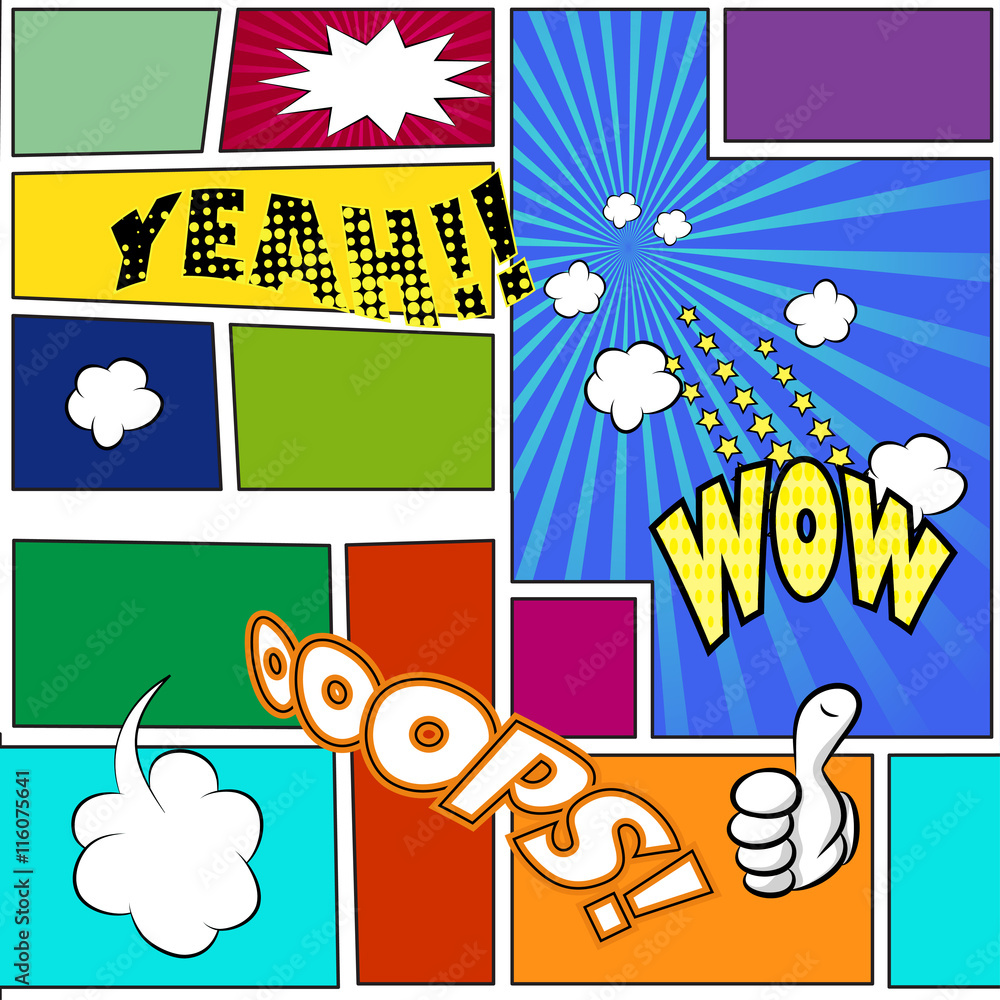 Naklejka premium Comics book Template