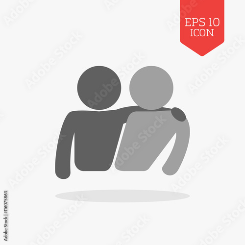 Friends icon. Flat design gray color symbol. Modern UI web navig