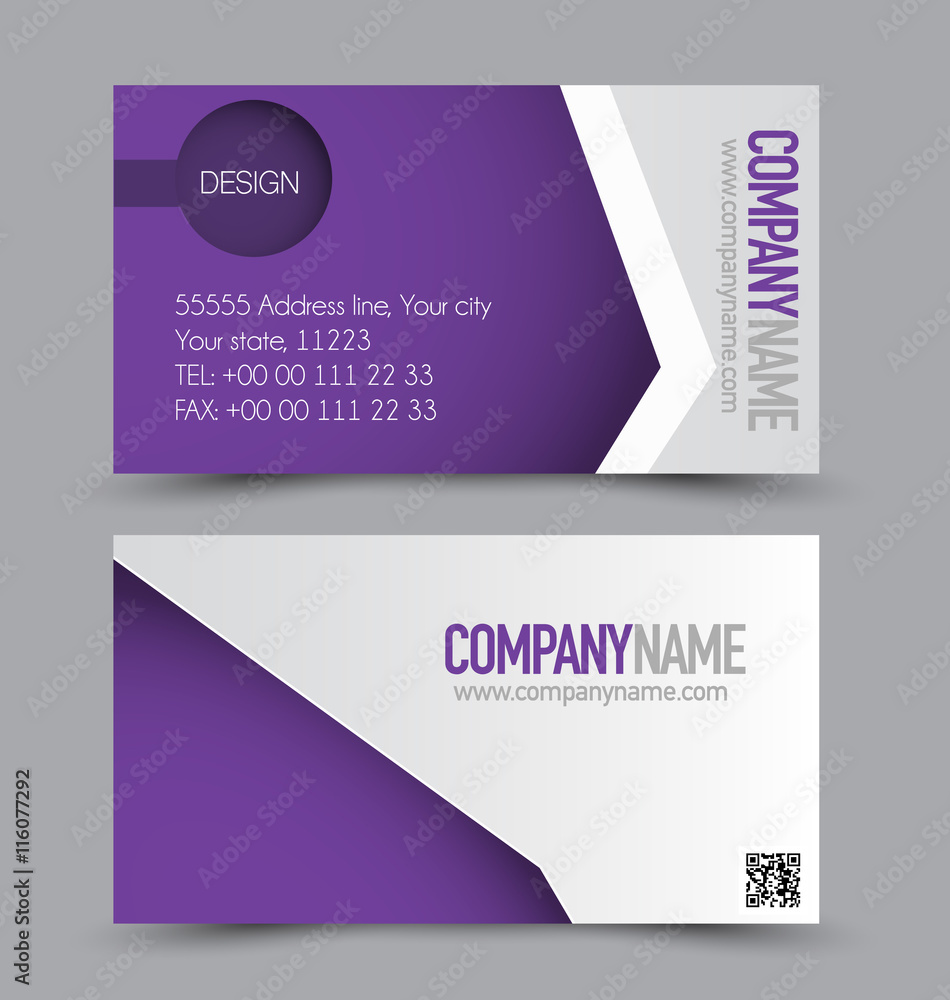 Business card set template for business identity corporate style. Purple color. Vector illustration. Business card set template for business identity corporate style. Purple color. Vector illustration.