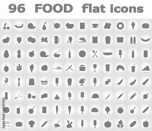 food flat icons vector illustration