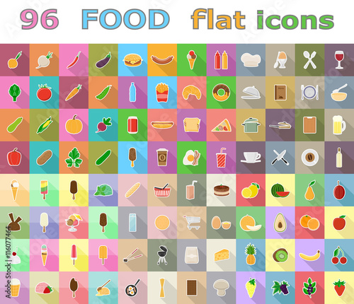 food flat icons vector illustration
