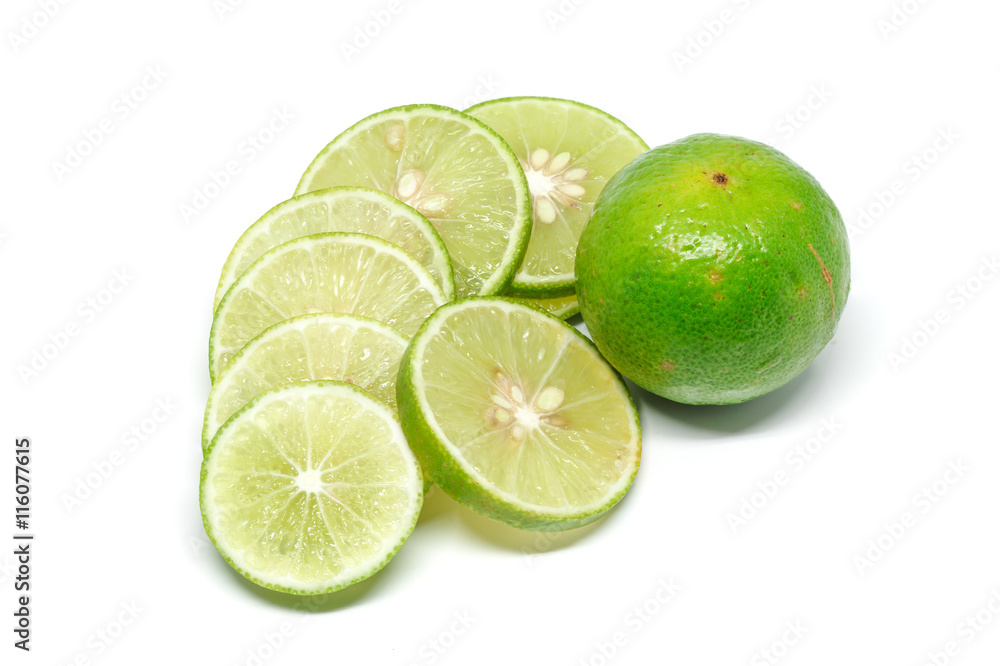 Lime on a white background Lime on a white background