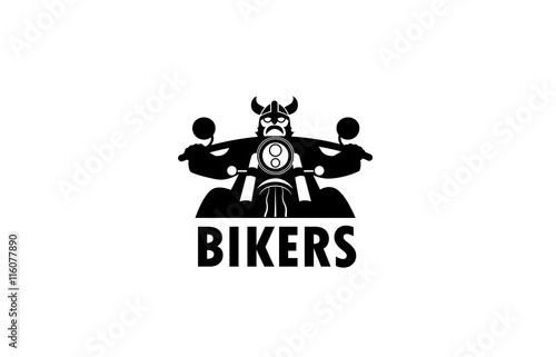 Biker motorcycle flat logo 