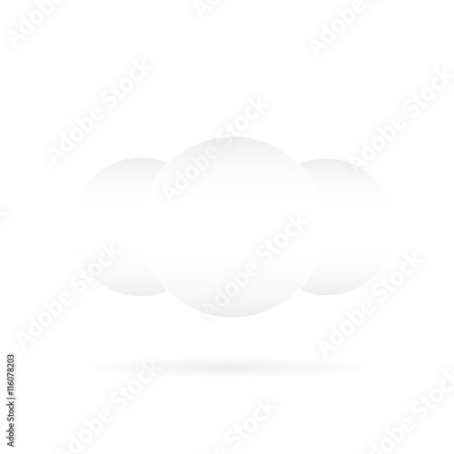Three gray white bowl on a white background