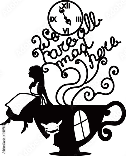 Alice in Wonderland vector illustration