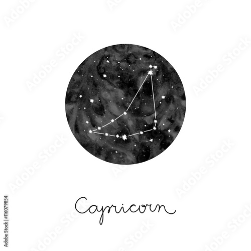 vector illustration with zodiac sign Capricorn