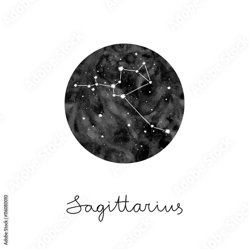 vector illustration with zodiac sign Sagittarius