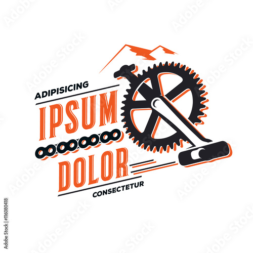 cycling emblem tourism outdoor (bicycle sprocket)