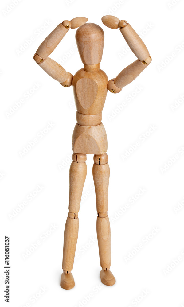 Цooden toy person isolated on white Цooden toy person isolated on white