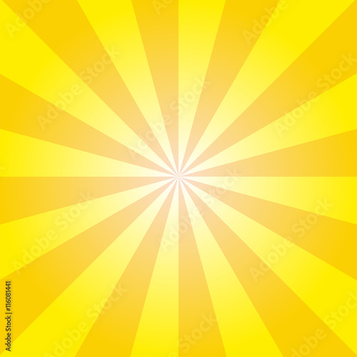 Retro yellow ray background in vintage style