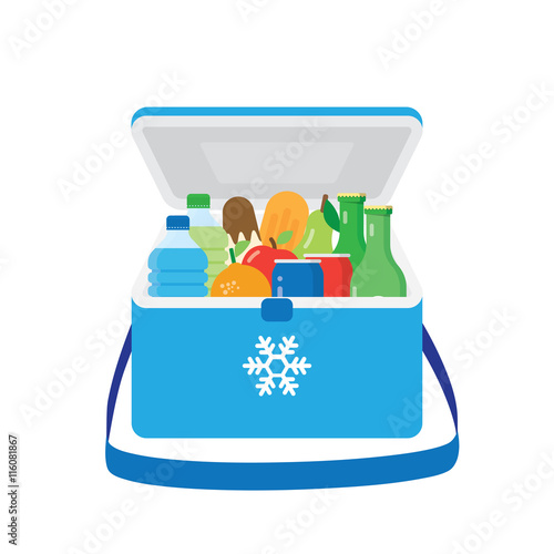 Bag refrigerator icon. Cooler symbol