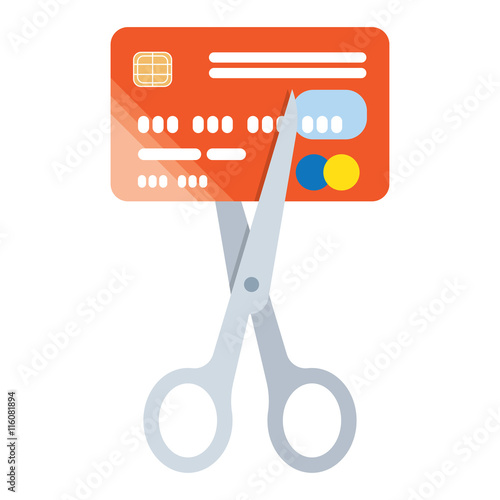 Scissors cut credit card icon